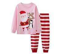 Pyjamas for Kids Girls, Matching Christmas Pjs for Family Kids Halloween Pjs Pajamas Long Sleeve 2 Pieces Set Cotton Long Sleeve Sleepwear 2 Xmas Nightwear Party Pajamas