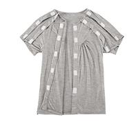 Pyjamas for Men Clothes are Easy to Put On and Take Off Short Sleeved Gown for The Elderly in Bed After Fracture in Summer. (Grey, M)