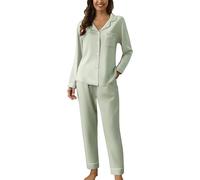 Pyjamas for Women,2 Piece Loungewear Ladies Pyjama,Printed Long Sleeve Button down Women's Pjs with Pockets & Trousers,Soft Comfy Loose Fit Womens Pyjamas Set,Plus Size Autumn Winter Pajamas Outfits