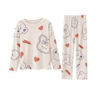 Pyjamas For Women Long Sleeve Pjs For Women Sets Ladies Pyjamas Womens Nightwear Cotton Nightdresses Cozy Fall Nighties Fluffy Lounge Wear Sets Women'S Pyjama Sets Airport Outfits For Womens 2069