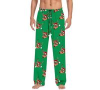 Pyjamas Men 5xl - Christmas Printed Sleepwear Trend Loose And Comfortable Sports Home Winter Foreign Trade Casual Pants (Mint Green, M)