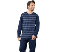 Pyjamas with Buttoned Crew Neck Navy Blue
