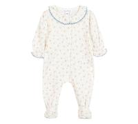 Pyjamas with floral scalloped collar Ecru 1 month