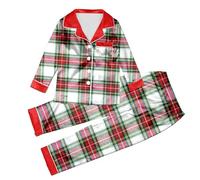 Pyjamas Womens Family Checked Pyjamas Classic Shirts Sleepwear Xmas Sleepwear Sets Christmas Matching Sets Retro Check Nightwear Adult Pjs Outfits Soft Button Up Loungewear For Mom