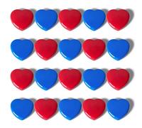 PYJLBX 20PCS Fridge Magnets - Cute Heart Strong Magnet, Decorative Small Magnets for Whiteboard, Crafts, Notice Board - Mini Heavy Duty Magnets for Adults, Home, Kitchen, School & Office (Red+Blue)