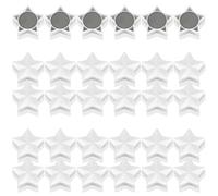 PYJLBX 30Pcs Fridge Magnets - Strong Mini Magnets for Whiteboard, Notice Board, Crafts - Heavy Duty Small Cute Magnets for Adults, Kitchen, Office, Home - Decorative Magnet Magnetic Dots (Star, White)