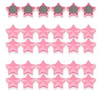 PYJLBX 30Pcs Fridge Magnets - Strong Mini Magnets for Whiteboard, Notice Board, Crafts - Heavy Duty Small Cute Magnets for Adults, Kitchen, Office, Home - Decorative Magnet Magnetic Dots (Star, Pink)