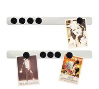 PYJLBX Frameless Magnetic Board Memo Board Stainless Iron Board Strips, Magnetic Strips Self Adhesive Display Board Magnet Board Bulletin Board Bar with 10 Pcs Black Magnet for School Office Home 2Pcs
