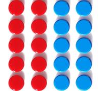 PYJLBX Fridge Magnets - 20Pcs Small Strong Magnets, Heavy Duty Mini Whiteboard Magnets for Crafts, Tiny Cute Round Office Magnet for Refrigerator, Notice Board, Classroom, Kitchen & Home (Red & Blue)