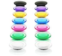 PYJLBX Fridge Magnets, Strong Magnet Small Magnets Whiteboard Magnets, Transparent Mini Magnets Notice Board Round Magnets Heavy Duty Magnets for Crafts, Whiteboard, Fridge, Office (14 Pack 7 Colors)