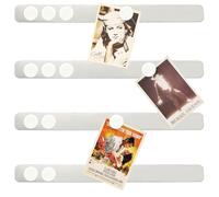 PYJLBX Magnetic Board Memo Board Stainless Iron Board Strips, Notice Board Magnetic Strips Self Adhesive Display Board Magnet Board Bulletin Board with 10Pcs White Magnets for Office Home Fridge, 4Pcs