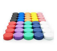 PYJLBX Strong Fridge Magnets - Colourful Round Small & Mini Magnets for Whiteboard, Crafts, Notice Boards, Kitchen, Office, Classroom & Adults Use - Multi-Purpose Magnetic Stickers (40Pcs, 10 Colours)