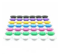PYJLBX Strong Fridge Magnets - Small Transparent Round Magnets for Whiteboard, Notice Board, Crafts, Office - Heavy Duty (42 Pack, 7 Colors)