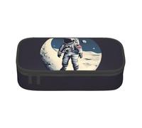 Pyjwyfmy Astronaut On The Moon Print Big Capacity Pencil Pen Case Office Large Storage High Capacity Bag Pouch Holder Box Makeup Bag