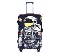Pyjwyfmy Astronaut On The Moon Print Suitcase Coverâ€“travel Luggage Cover With Elasticity For Suitcases (S/M/L/Xl Sizes), White, M