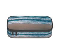 Pyjwyfmy Beach Clear Sea Sand Print Big Capacity Pencil Pen Case Office Large Storage High Capacity Bag Pouch Holder Box Makeup Bag