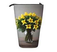 Pyjwyfmy Bouquet Of Daffodils Print Standing Pencil Case,Telescopic Pen Pouch,Portable Pencil Holder For Study Or Office Supplies