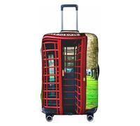 Pyjwyfmy British Phone Booth Print Suitcase Coverâ€“travel Luggage Cover With Elasticity For Suitcases (S/M/L/Xl Sizes), White, L