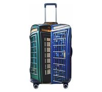 Pyjwyfmy British Phone Booth Print Suitcase Coverâ€“travel Luggage Cover With Elasticity For Suitcases (S/M/L/Xl Sizes), White, M