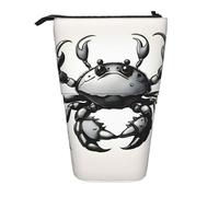Pyjwyfmy Cartoon Crab Print Standing Pencil Case,Telescopic Pen Pouch,Portable Pencil Holder For Study Or Office Supplies