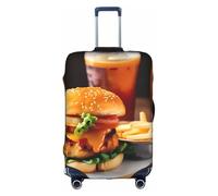 Pyjwyfmy Chicken Leg Burger Drink Print Suitcase Coverâ€“travel Luggage Cover With Elasticity For Suitcases (S/M/L/Xl Sizes), White, S