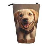 Pyjwyfmy Cute Labrador Dog Print Standing Pencil Case,Telescopic Pen Pouch,Portable Pencil Holder For Study Or Office Supplies