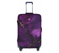 Pyjwyfmy Dark Purple Texture Marble Print Suitcase Cover–travel Luggage Cover With Elasticity For Suitcases (S/M/L/Xl Sizes), White, L