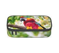 Pyjwyfmy Fantastic Parrot Feather Print Big Capacity Pencil Pen Case Office Large Storage High Capacity Bag Pouch Holder Box Makeup Bag