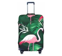 Pyjwyfmy Flamingo Bird Green Leaf Print Suitcase Cover–travel Luggage Cover With Elasticity For Suitcases (S/M/L/Xl Sizes), White, L