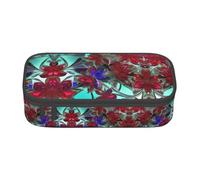 Pyjwyfmy Flower Stained Glass Print Big Capacity Pencil Pen Case Office Large Storage High Capacity Bag Pouch Holder Box Makeup Bag