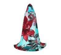 Pyjwyfmy Flower Stained Glass Print Hooded Cape,Long Costume Cloak With Hood,Elegant Christmas Halloween Cloak