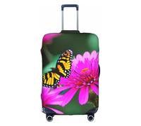 Pyjwyfmy Flowers Colorful Butterfly Print Suitcase Cover–travel Luggage Cover With Elasticity For Suitcases (S/M/L/Xl Sizes), White, L