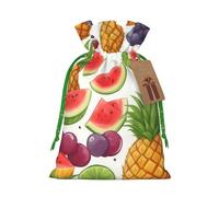 Pyjwyfmy Fresh Juicy Fruits Pineapple Berries Grape Orange Christmas Gift Bags,Gift Bags For Christmas Wrapping, Pouches With Drawstring Closure