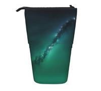 Pyjwyfmy Galaxy Green Print Standing Pencil Case,Telescopic Pen Pouch,Portable Pencil Holder For Study Or Office Supplies
