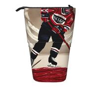 Pyjwyfmy Hockey Sports Print Standing Pencil Case,Telescopic Pen Pouch,Portable Pencil Holder For Study Or Office Supplies