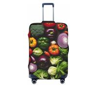 Pyjwyfmy Introduction Of Various Vegetables Print Suitcase Cover–travel Luggage Cover With Elasticity For Suitcases (S/M/L/Xl Sizes), White, S