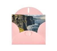 Pyjwyfmy Ireland Outdoors County Clare The Cliffs Print Pearlized Greeting Cards Set,Blank Inside Birthday Cards And Envelopes,Thank You Cards