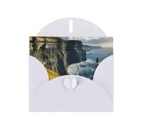 Pyjwyfmy Ireland Outdoors County Clare The Cliffs Print Pearlized Greeting Cards Set,Blank Inside Birthday Cards And Envelopes,Thank You Cards