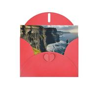 Pyjwyfmy Ireland Outdoors County Clare The Cliffs Print Pearlized Greeting Cards Set,Blank Inside Birthday Cards And Envelopes,Thank You Cards