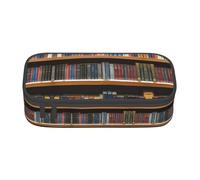Pyjwyfmy Library Bookshelf Print Big Capacity Pencil Pen Case Office Large Storage High Capacity Bag Pouch Holder Box Makeup Bag