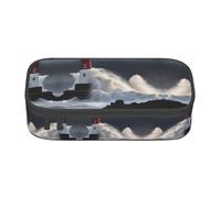 Pyjwyfmy Lighthouse In Storm Print Big Capacity Pencil Pen Case Office Large Storage High Capacity Bag Pouch Holder Box Makeup Bag