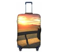 Pyjwyfmy Lonely Bench Sunset Print Suitcase Coverâ€“travel Luggage Cover With Elasticity For Suitcases (S/M/L/Xl Sizes), White, L
