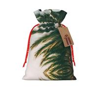 Pyjwyfmy Los Angeles Palm Trees Print Christmas Gift Bags,Santa Wrapping Bag,Christmas Canvas Gift Bags With Drawstrings,Present Bag