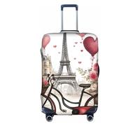 Pyjwyfmy Love Paris Tower Coffee Wine Perfume Bicycle Heart Print Suitcase Cover–travel Luggage Cover With Elasticity For Suitcases (S/M/L/Xl Sizes), White, L