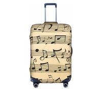 Pyjwyfmy Musical Notes Print Suitcase Coverâ€“travel Luggage Cover With Elasticity For Suitcases (S/M/L/Xl Sizes), White, L