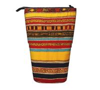 Pyjwyfmy Native American Pattern Print Standing Pencil Case,Telescopic Pen Pouch,Portable Pencil Holder For Study Or Office Supplies