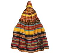 PYJWYFMY Native American Pattern Print Unisex Adults Hooded Cloak Velvet Cape For Halloween Robe Christmas Cloak Cosplay Costumes