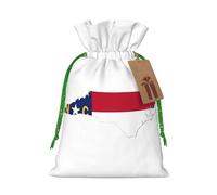 Pyjwyfmy North Carolina State Flag Map Christmas Gift Bags,Gift Bags For Christmas Wrapping, Pouches With Drawstring Closure