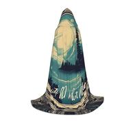Pyjwyfmy Not All Who Wander Are Lost Print Hooded Cape,Long Costume Cloak With Hood,Elegant Christmas Halloween Cloak