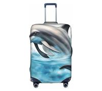 Pyjwyfmy Ocean Dolphin Looking At You Print Suitcase Coverâ€“travel Luggage Cover With Elasticity For Suitcases (S/M/L/Xl Sizes), White, S